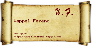 Wappel Ferenc névjegykártya